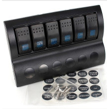 5 Gang LED Rocker & Circuit Breaker Waterproof Marine Boat on-off Switch Panel